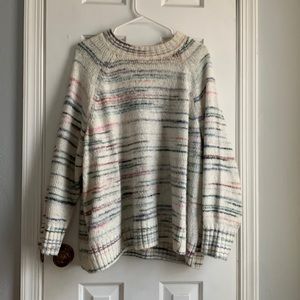 Multicolored Crewneck Pullover Sweater